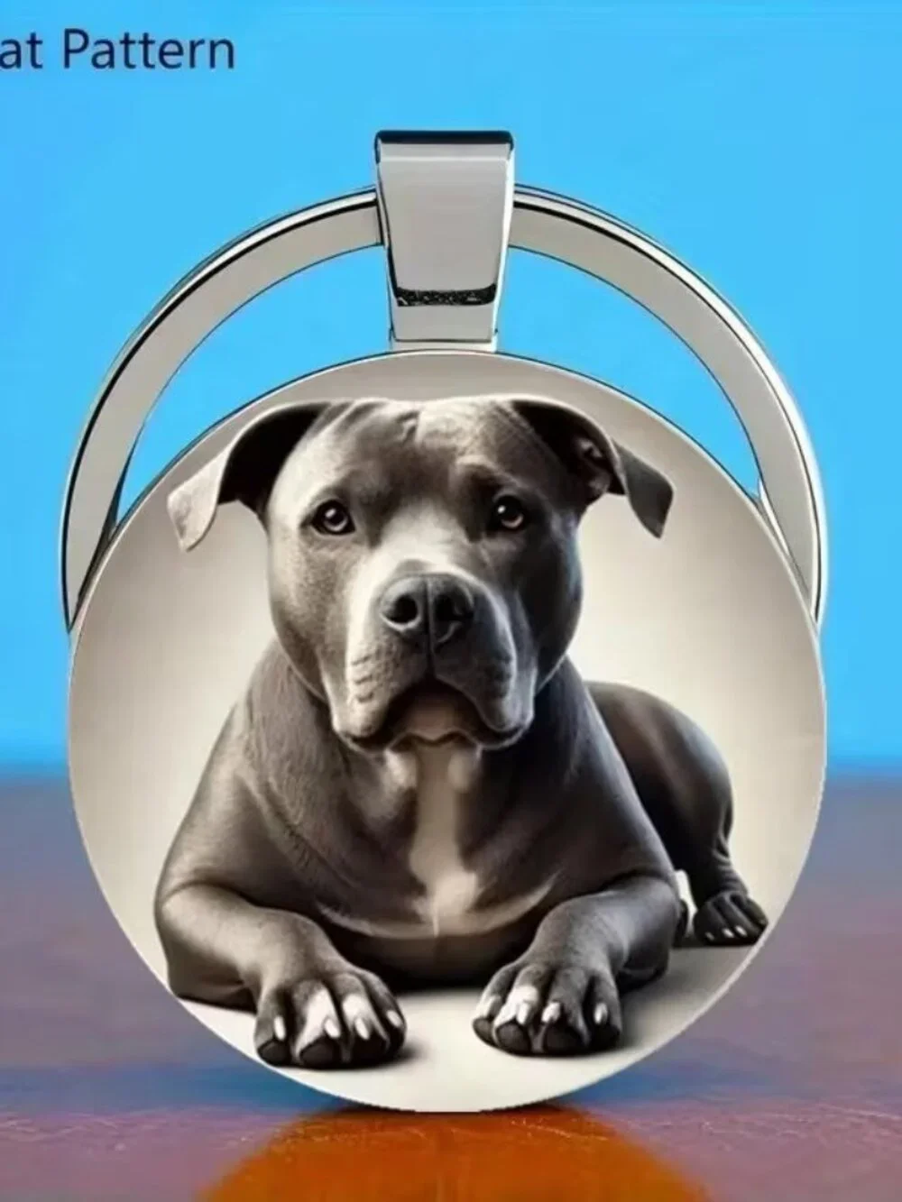 Stainless Steel PIT BULL DOG Keyring Keychain Accessory